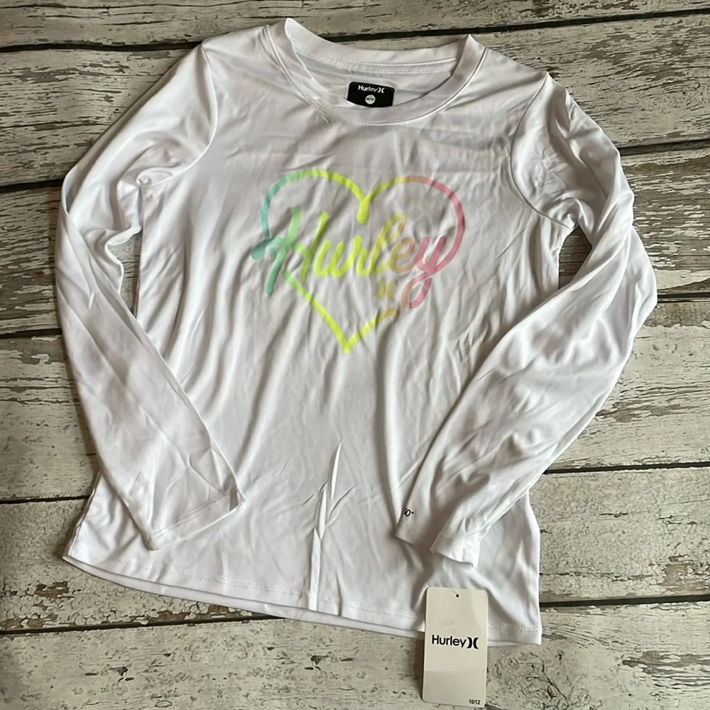 Hurley Girls' Long Sleeve Dri-Fit UPF 50+ Shirt - Sz 10/12